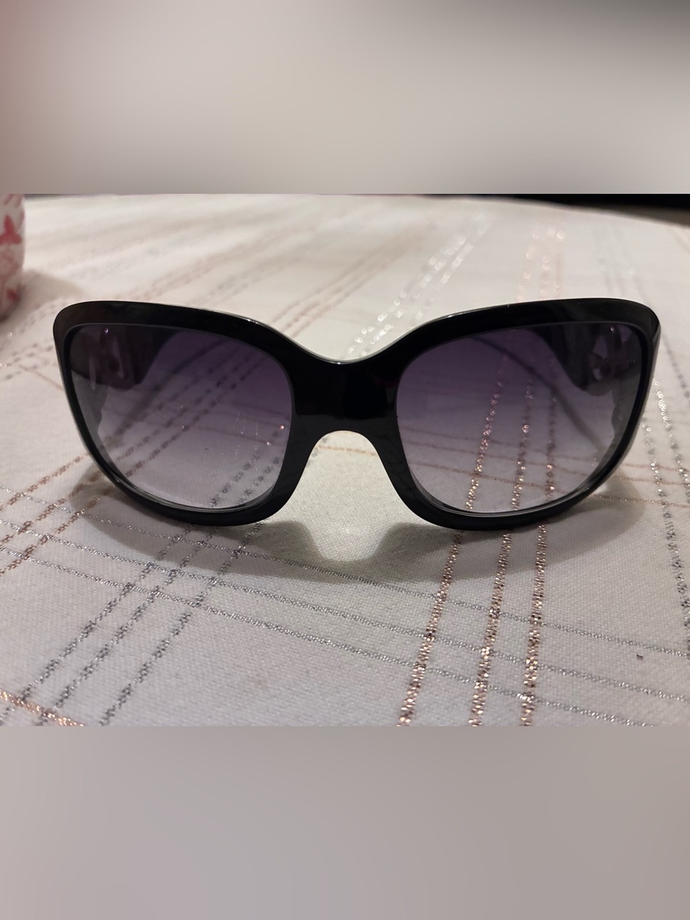 Dolce & Gabbana Black Sunglasses with Crystal DG Logo - Picture 4 of 8